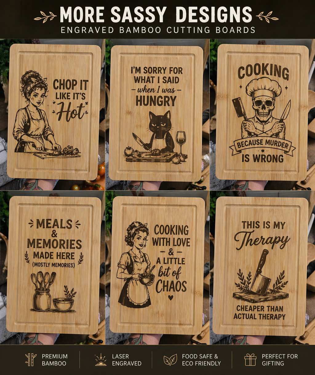 Sassy Engraved Cutting Board. Funny Kitchen Decor Gift. “Cutting a B*tch Is In The Recipe”