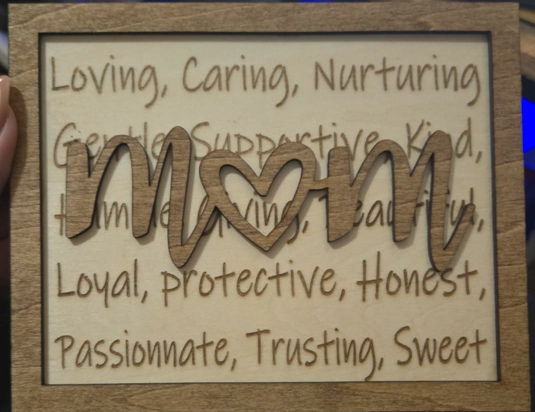 Wooden Mom Keepsake Card