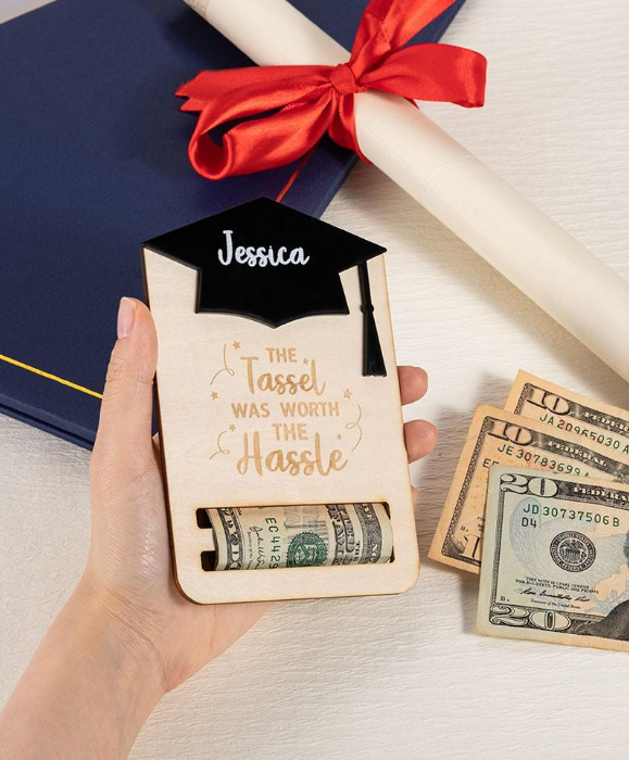 Graduation Gift Money Holder | Laser Engraved Wood Card | Class of 2026