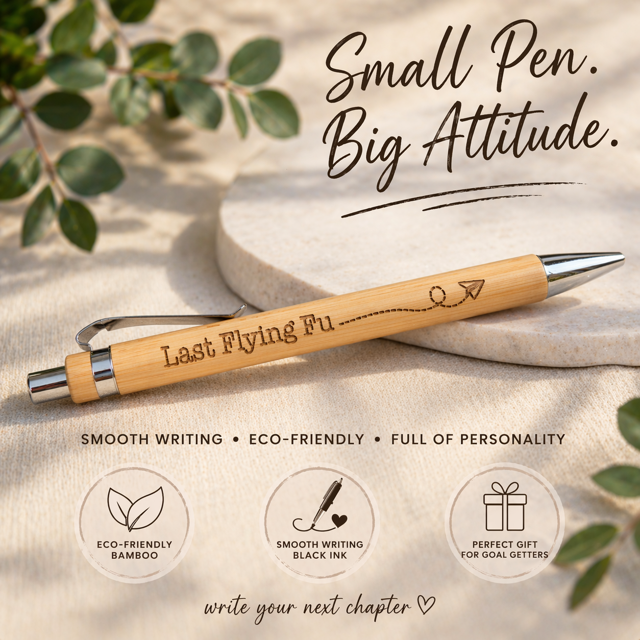 Last Flying Fu…” Engraved Bamboo Pen | Funny Paper Airplane Pen | Sarcastic Gift | $3 Add-On
